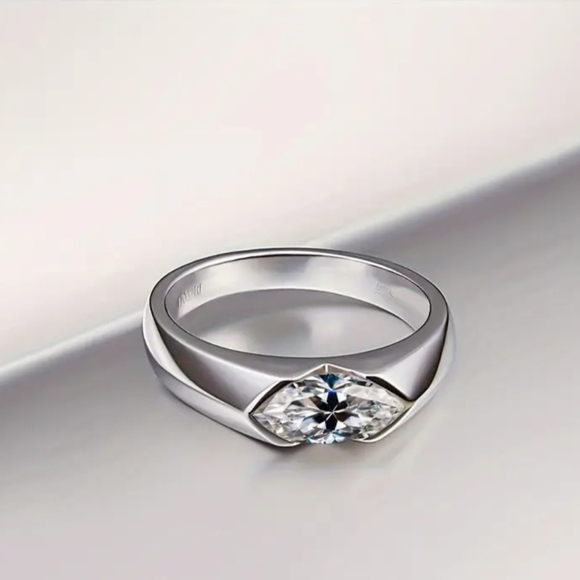 Moissanite Silver Ring - Picture 1 of 6